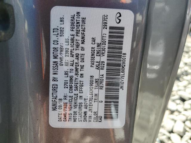 2019 INFINITI Q60 PURE JN1EV7EL6KM290018