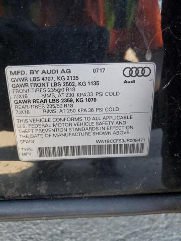 VIN WA1BCCFS3JR009471 2018 Audi Q3, Premium no.13