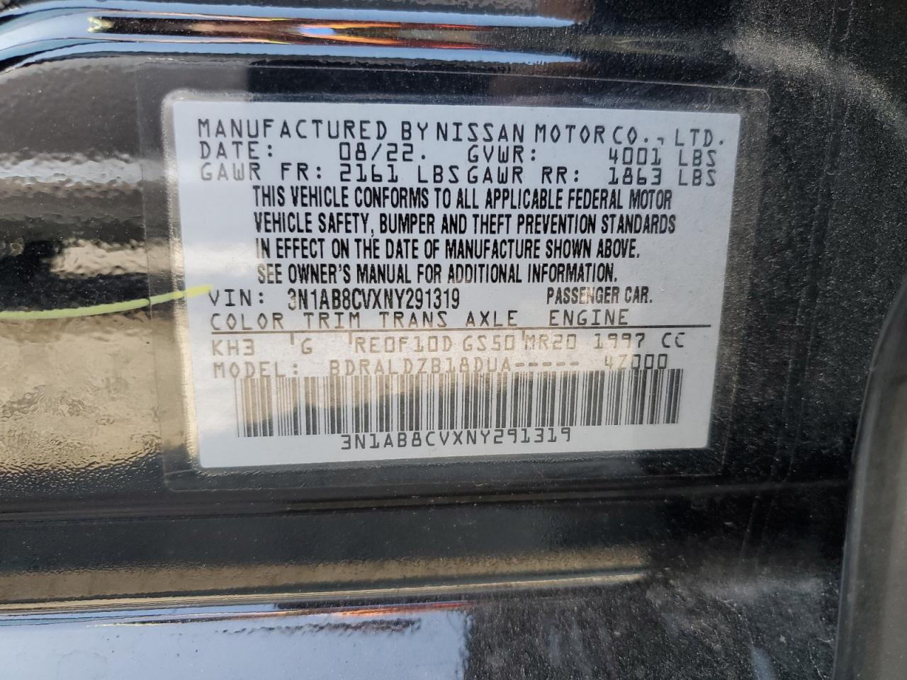 Lot #2876785425 2022 NISSAN SENTRA SV