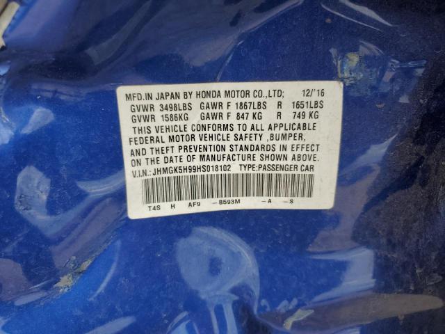 2017 HONDA FIT EX - JHMGK5H99HS018102