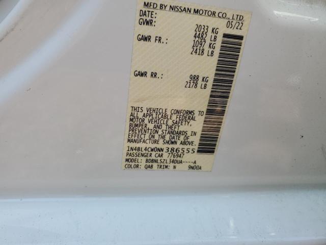 2022 NISSAN ALTIMA SR - 1N4BL4CW0NN386555