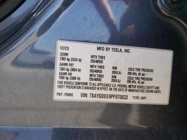 VIN 7SAYGDEE9PF970633 2023 Tesla MODEL Y no.12