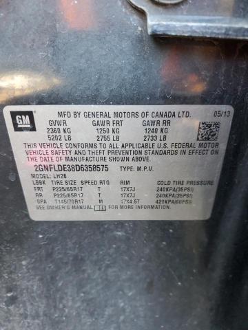 VIN 2GNFLDE38D6358575 2013 Chevrolet Equinox, LT no.12