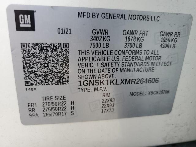 2021 CHEVROLET TAHOE K150 - 1GNSKTKLXMR264606