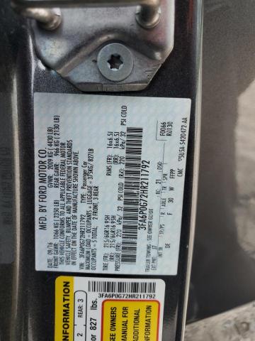 VIN 3FA6P0G72HR211792 2017 Ford Fusion, S no.12