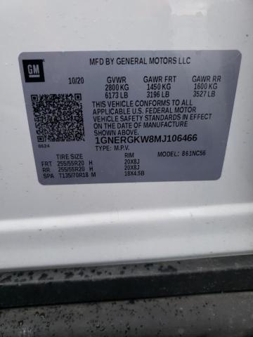 2021 CHEVROLET TRAVERSE L - 1GNERGKW8MJ106466