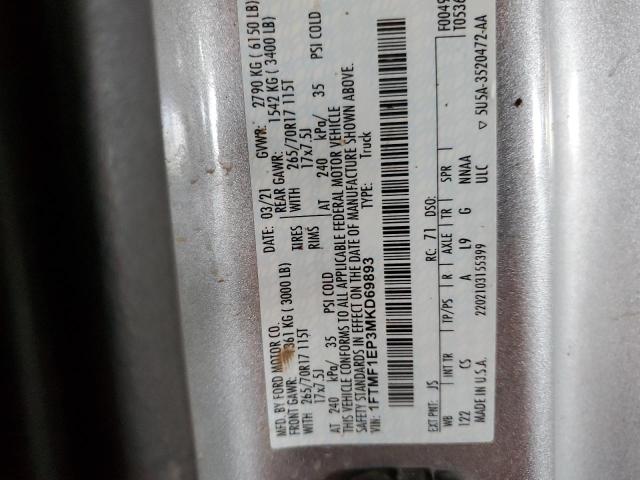 2021 FORD F150 - 1FTMF1EP3MKD69893