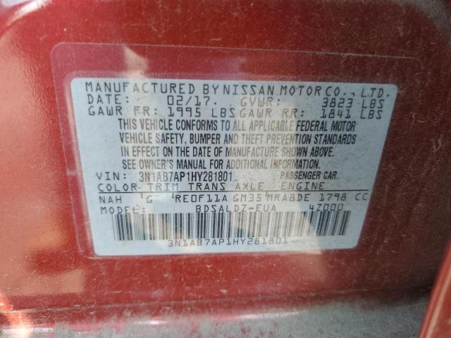2017 NISSAN SENTRA S - 3N1AB7AP1HY281801