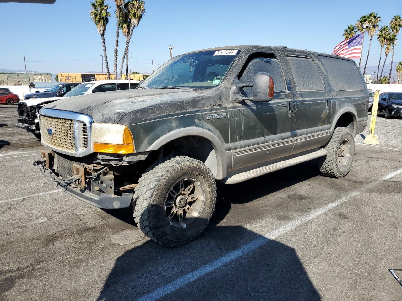 FORD EXCURSION 2001 green  diesel 1FMSU43F01EA09379 photo #1