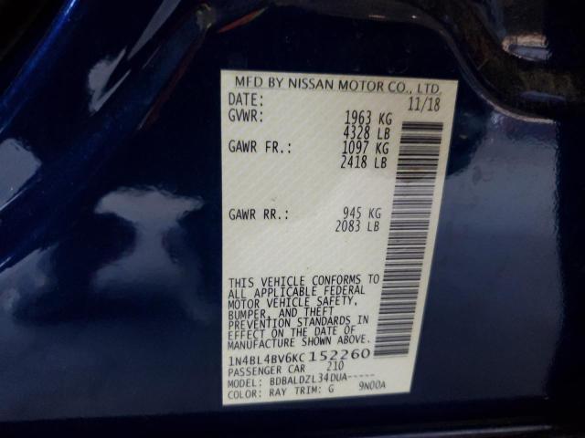 2019 NISSAN ALTIMA S - 1N4BL4BV6KC152260