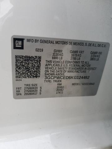 2019 CHEVROLET SILVERADO - 3GCPWCED6KG124492