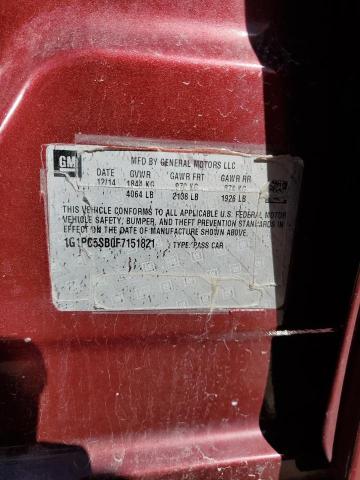 2015 CHEVROLET CRUZE LT - 1G1PC5SB0F7151821