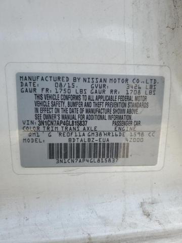 2016 NISSAN VERSA S - 3N1CN7AP4GL815837