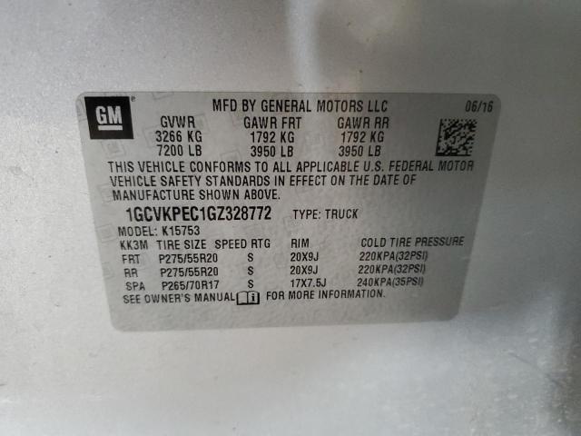 2016 CHEVROLET SILVERADO - 1GCVKPEC1GZ328772