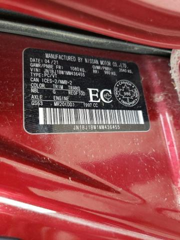 2021 NISSAN QASHQAI JN1BJ1BW1MW436455