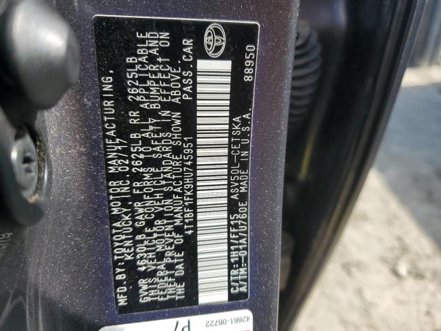 VIN 4T1BF1FK9HU745951 2017 Toyota Camry, LE no.12