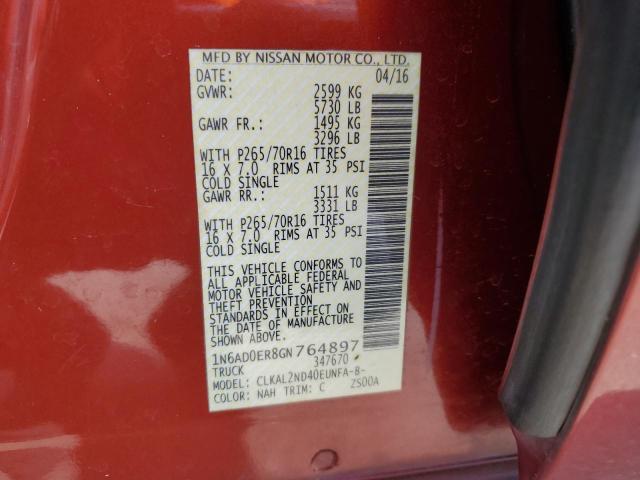 2016 NISSAN FRONTIER S - 1N6AD0ER8GN764897