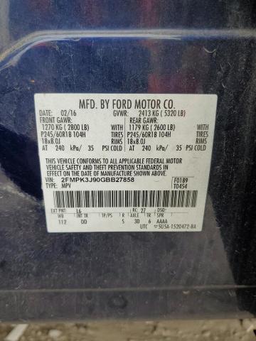 2016 FORD EDGE SEL - 2FMPK3J90GBB27858
