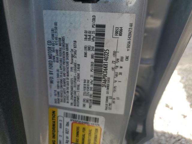 VIN 3FA6P0CD6KR140325 2019 Ford Fusion, Sel no.13