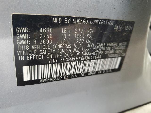 2021 SUBARU LEGACY 4S3BWAB68M3014649
