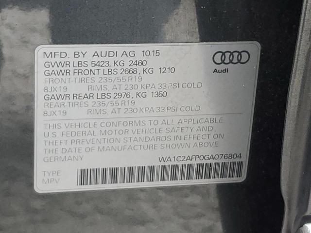 2016 AUDI Q5 PREMIUM - WA1C2AFP0GA076804
