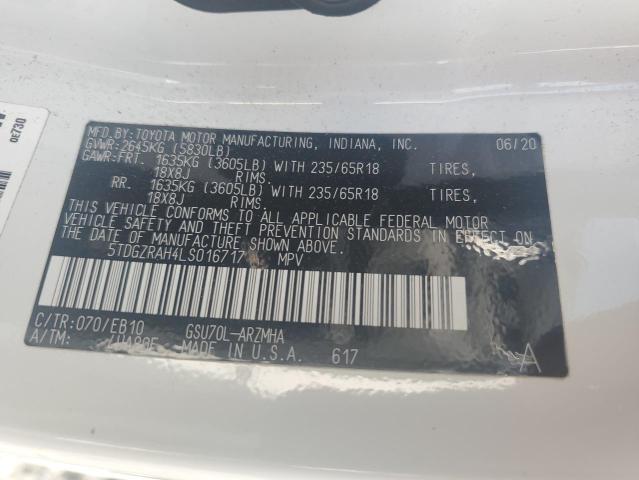 VIN 5TDGZRAH4LS016717 2020 Toyota Highlander, Xle no.13