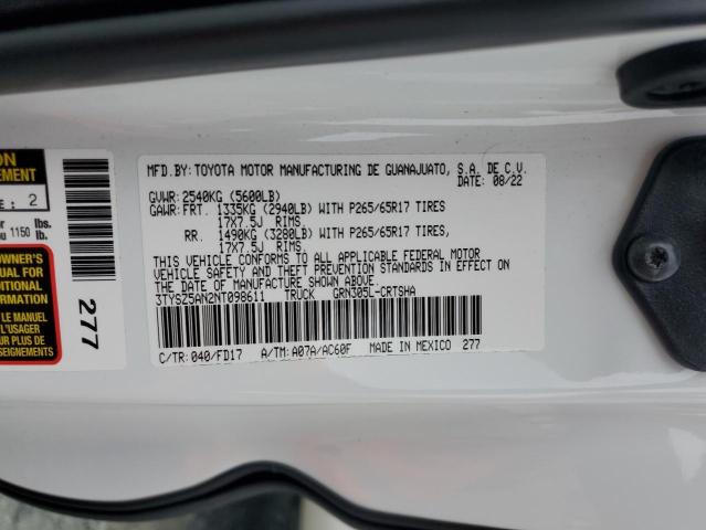 VIN 3TYSZ5AN2NT098611 2022 Toyota Tacoma, Access Cab no.12