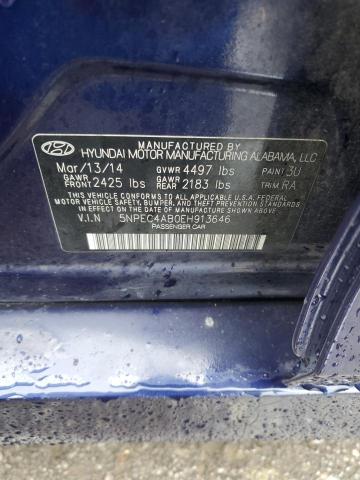 VIN 5NPEC4AB0EH913646 2014 Hyundai Sonata, SE no.12