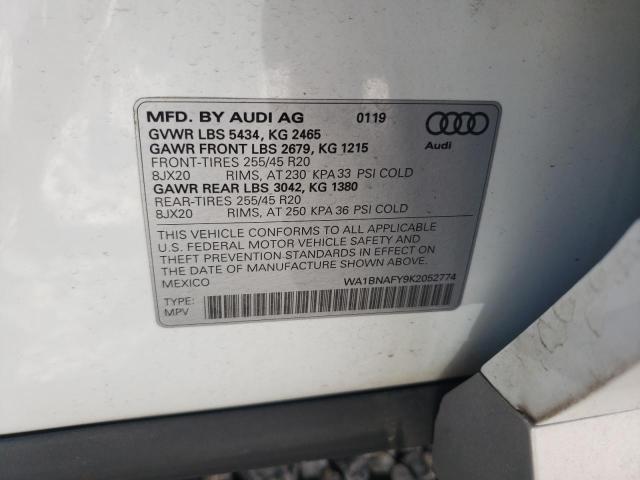 2019 AUDI Q5 PREMIUM - WA1BNAFY9K2052774