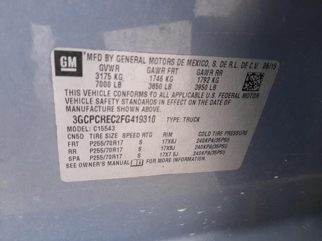 2015 CHEVROLET SILVERADO - 3GCPCREC2FG419310