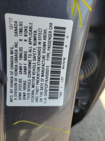 2018 HONDA CIVIC EX - 2HGFC2F74JH520315