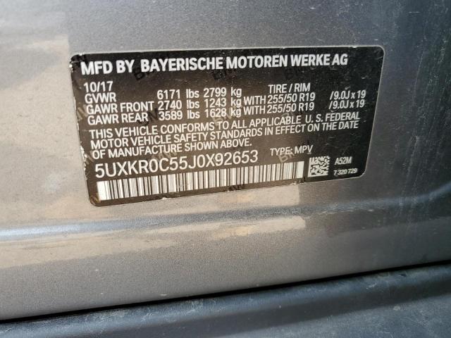 VIN 5UXKR0C55J0X92653 2018 BMW X5, Xdrive35I no.13