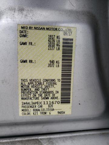 2018 NISSAN ALTIMA 2.5 - 1N4AL3AP8JC111670
