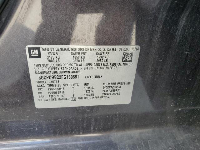 2015 CHEVROLET SILVERADO - 3GCPCREC2FG180681