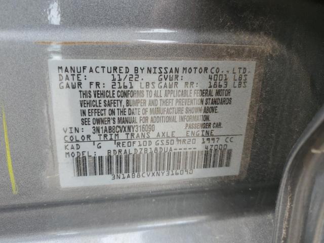 2022 NISSAN 240SX XE 3N1AB8CVXNY316090