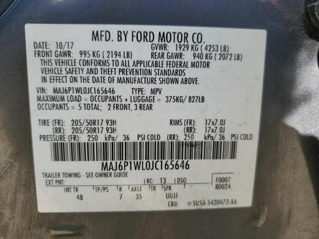 2018 FORD ECOSPORT T - MAJ6P1WL0JC165646