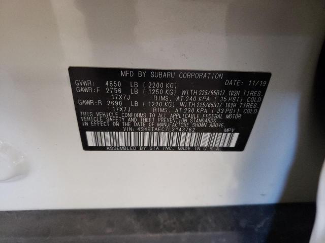 2020 SUBARU OUTBACK PR - 4S4BTAEC7L3143762