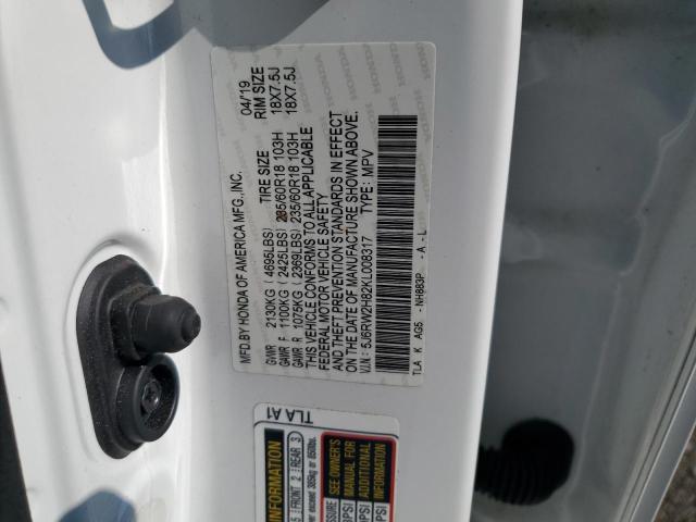 2019 HONDA CR-V EXL - 5J6RW2H82KL008317