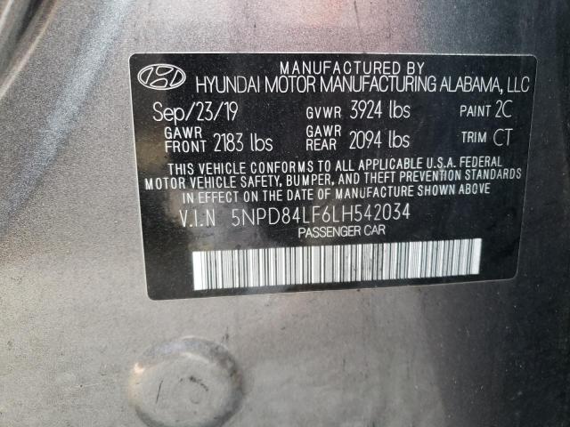 VIN 5NPD84LF6LH542034 2020 HYUNDAI ELANTRA no.12