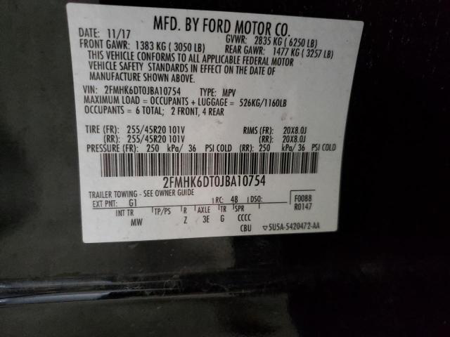 VIN 2FMHK6DT0JBA10754 2018 Ford Flex, Limited no.13