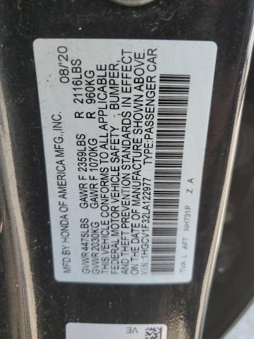 VIN 1HGCV1F32LA122977 2020 Honda Accord, Sport no.12