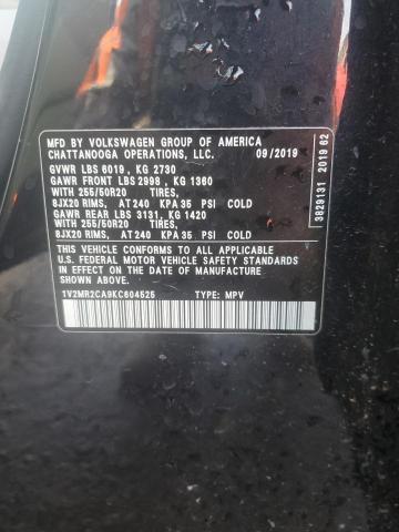 2019 VOLKSWAGEN ATLAS SEL 1V2MR2CA9KC604525