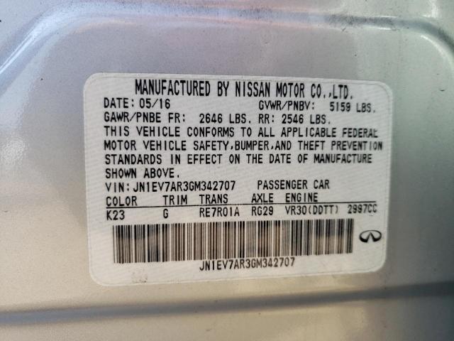 2016 INFINITI Q50 PREMIU - JN1EV7AR3GM342707
