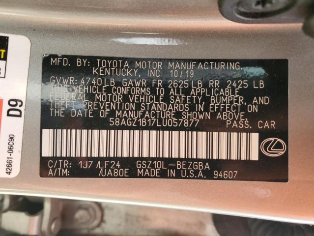 2020 LEXUS ES 350 F S 58AGZ1B17LU057877