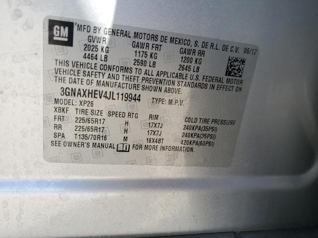 VIN 3GNAXHEV4JL119944 2018 Chevrolet Equinox, LS no.12