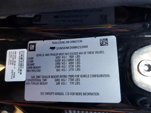 2021 CHEVROLET TAHOE K150 - 1GNSKNKD0MR213569