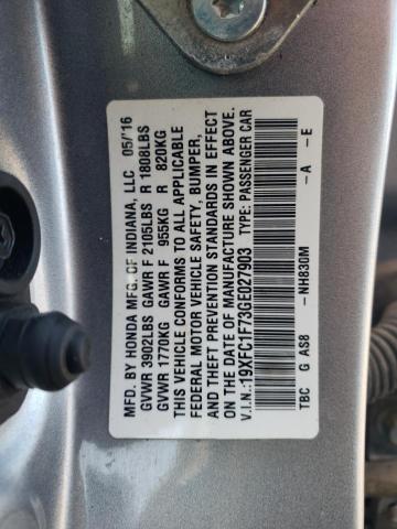 2016 HONDA CIVIC EXL - 19XFC1F73GE027903