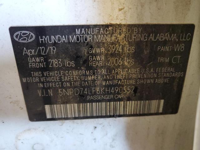 2019 HYUNDAI ELANTRA SE - 5NPD74LF6KH490552