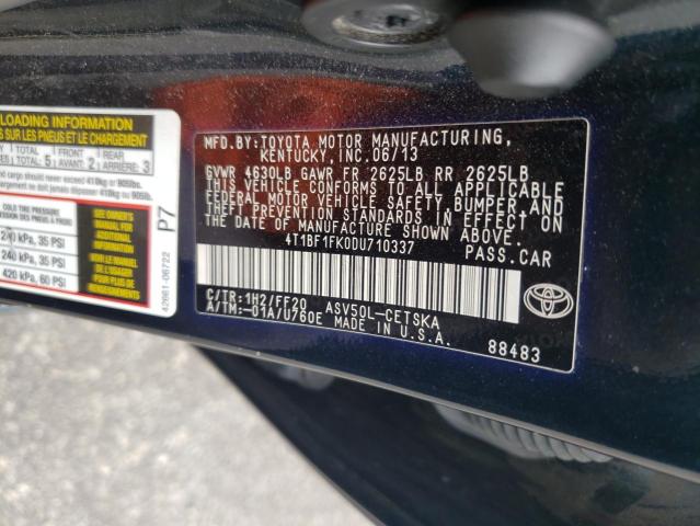 VIN 4T1BF1FK0DU710337 2013 Toyota Camry, L no.12