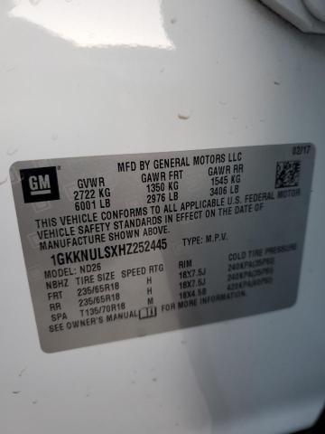 VIN 1GKKNULSXHZ252445 2017 GMC Acadia, Slt-1 no.13